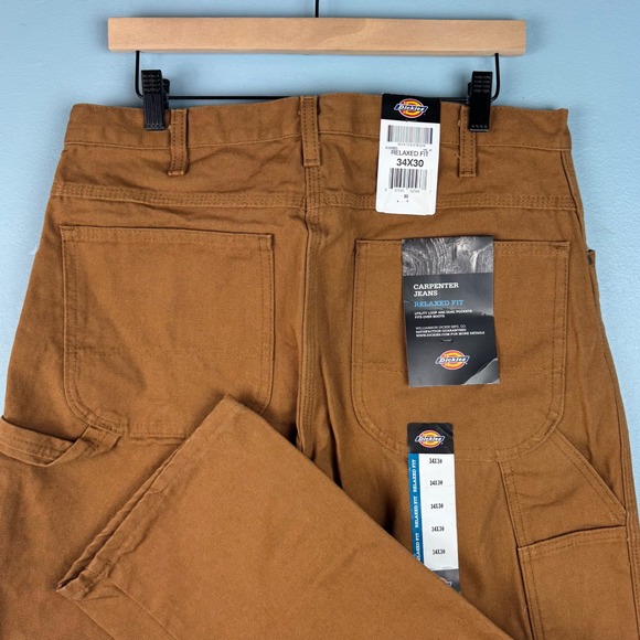 Dickies Other - NEW Dickies Men's 34x30 Brown Relaxed Fit Carpenter Jeans Utility Canvas Pants
